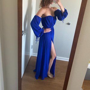 NEW - F21 Off-the-Shoulder Maxi Dress - Royal Blue